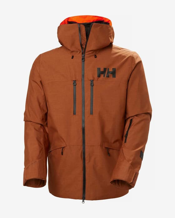 Chaqueta con capucha Helly Hansen Garibaldi 2.0 RECCO marrón anaranjado