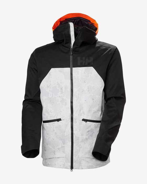 Chaqueta con capucha Helly Hansen Straightline LifaLoft 2.0 RECCO blanco gris negro