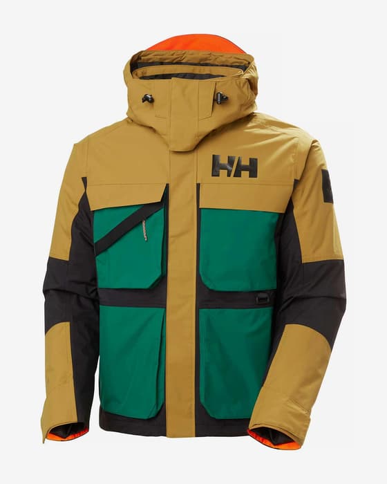 Chaqueta con capucha Helly Hansen ULLR D Heritage Short Ski verde amarillo