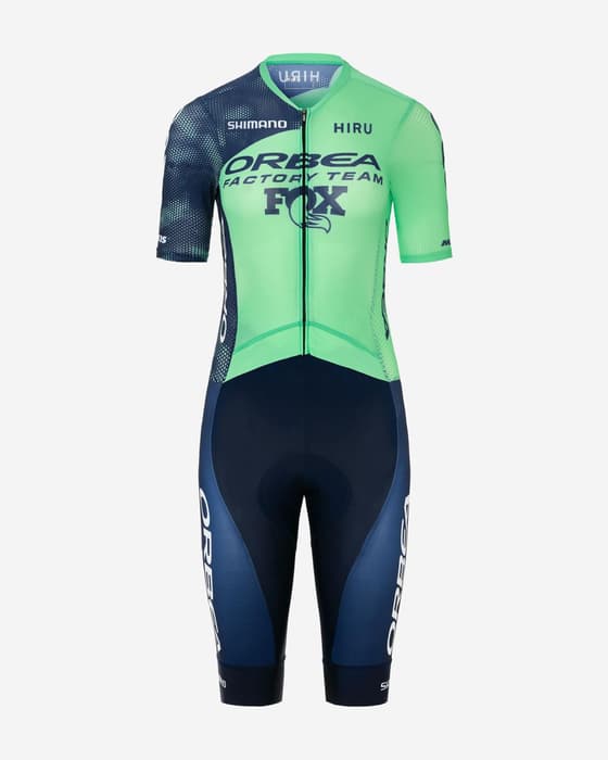 Combinaison intégrale Hiru Orbea Factory Team 2025 Race bleu vert femme