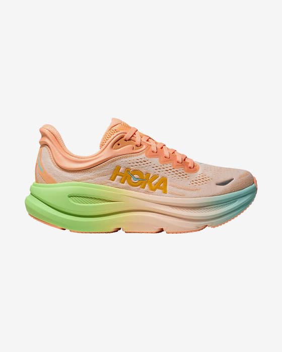 HOKA Bondi 9 Damen Laufschuhe rosa/grün/blau