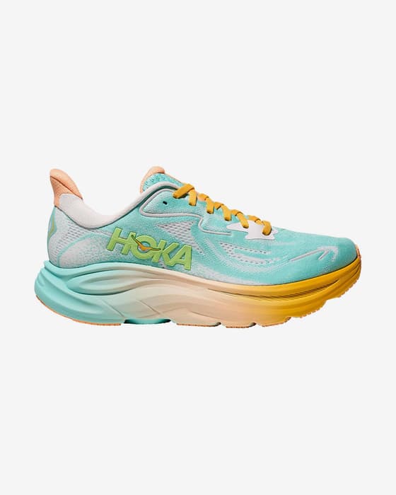HOKA Clifton 10 Damen Laufschuhe blau/rosa/orange