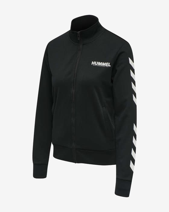 Sudadera Hummel Legacy Poly Full Zip negro blanco mujer