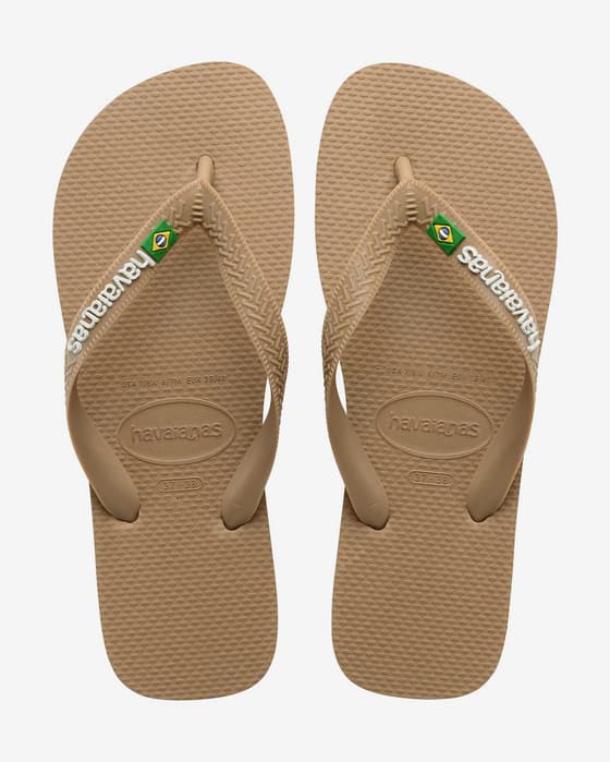 Havaianas Brasil Logo 2022 Flip Flops Beige White