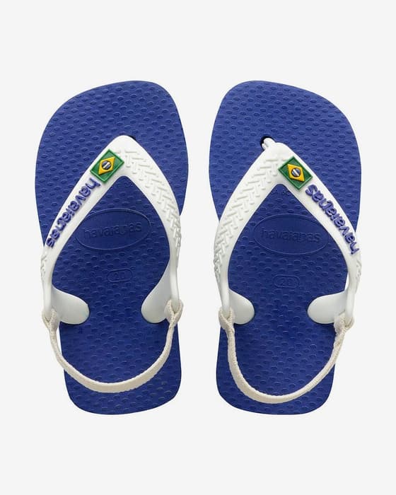 Chanclas Havaianas Baby Brasil Logo azul blanco infantil