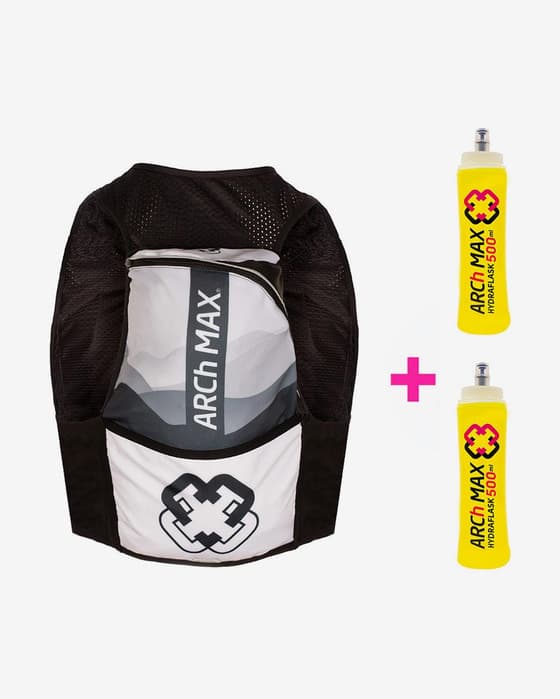 Chaleco de hidratación ARCh MAX 12L + 2 Soft Flask 500 ml gris negro