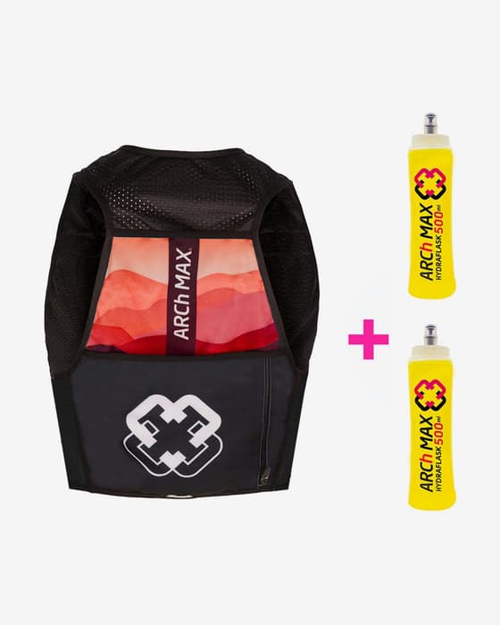 Chaleco Hidratación ARCh MAX 6L + 2 Soft Flask 500 ml rojo negro