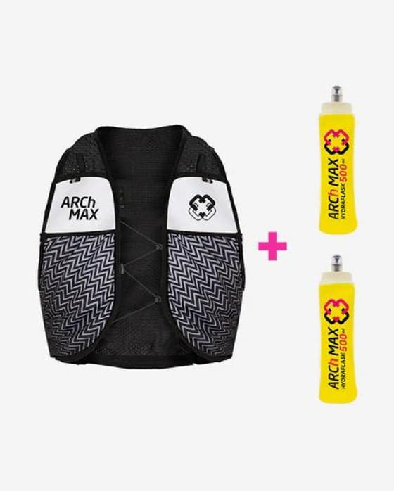 Chaleco hidratación Arch Max E4-6 + 2 Hydraflask 500 ml gris