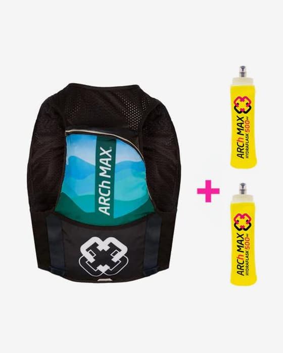 Chaleco hidratación Arch Max E4-8 + 2 Hydraflask 500 ml azul