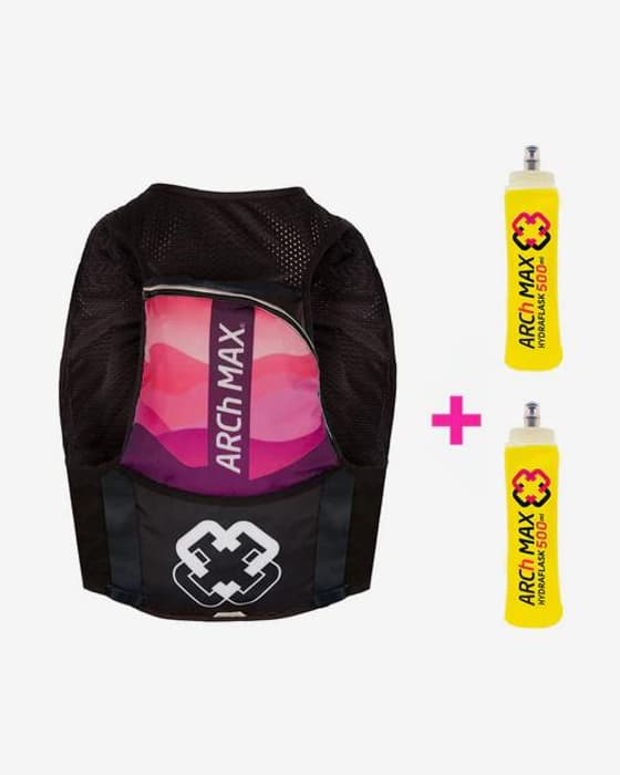 Chaleco hidratación Arch Max E4-8 + 2 Hydraflask 500 ml rosa fucsia