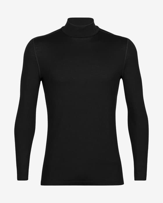 Icebreaker 260 Tech Turtleneck Long Sleeve Base Layer Top Black