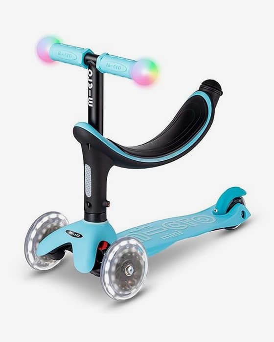 Patinete Micro Mini2Grow Deluxe Magic LED azul