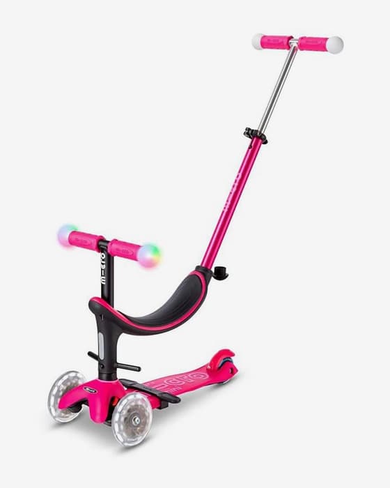 Patinete Micro Mini2Grow Deluxe Magic LED rosa