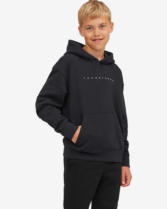 Sudadera con capucha Jack & Jones Logo Sweat negro infantil