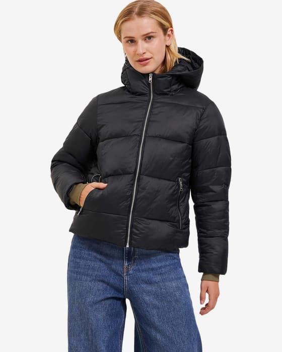 Chaqueta con capucha Jack & Jones Billie Puffer negro mujer