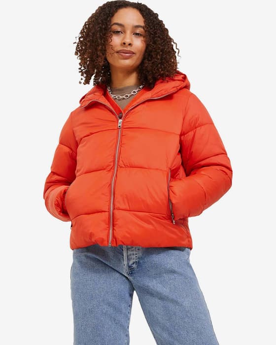 Chaqueta con capucha Jack & Jones Billie Puffer naranja mujer