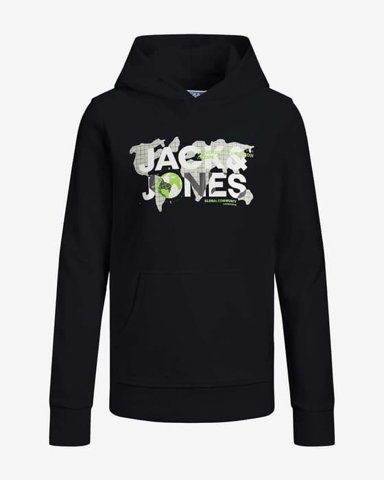 Sudadera con capucha Jack & Jones Dust negro blanco verde infantil