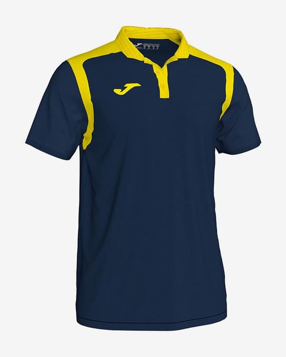 Polo Joma Championship V manga corta azul marino amarillo