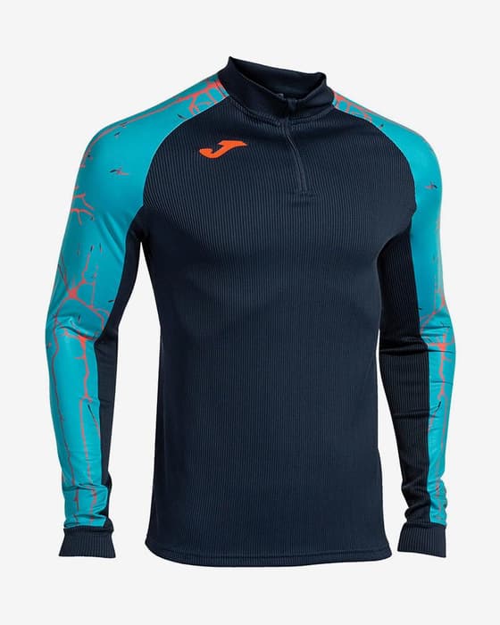 Sudadera Joma Elite IX Half Zip azul naranja