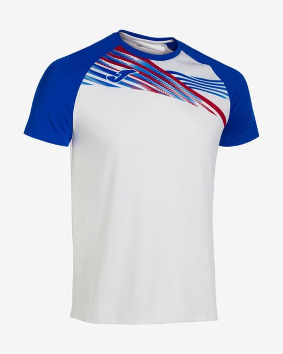 Camiseta Joma Elite X manga corta blanco azul eléctrico
