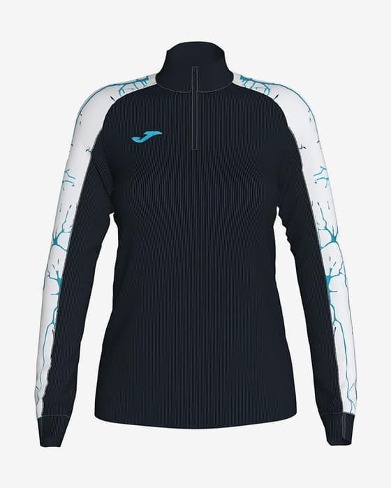 Sudadera Joma Elite IX Half Zip negro blanco azul mujer