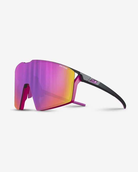 Julbo Edge Glasses Matte Black with Pink Spectron 3 Mirrored Lenses