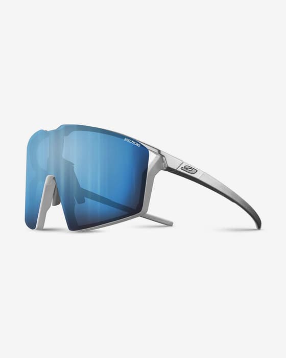 Gafas Julbo Edge gris plateado brillante con lentes espejadas Spectron 3 azul