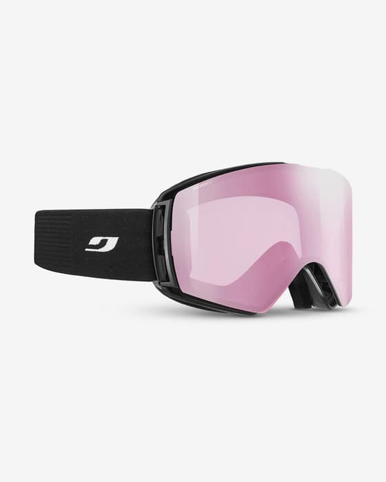 Máscara Julbo Launcher negro con lente espejada Spectron 1 rosa