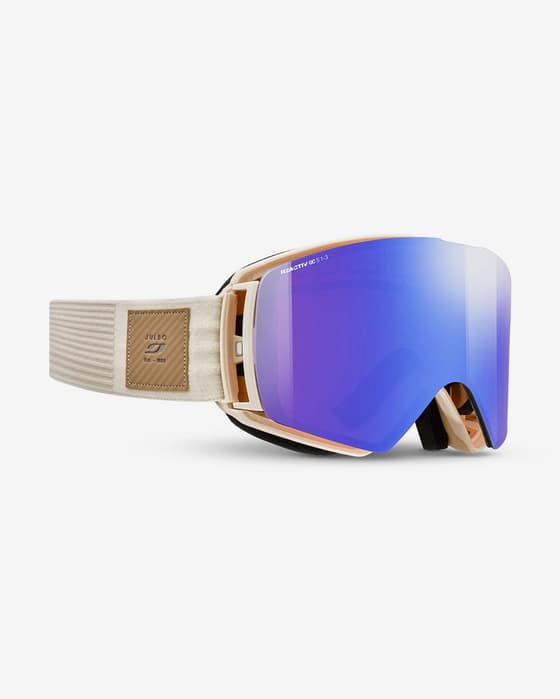Máscara Julbo Launcher beige con lente fotocromática REACTIV 1-3 Glare Control violeta