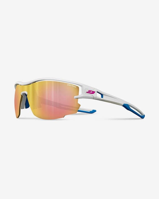 Gafas Julbo Aero blanco mate azul con lentes Spectron 3 rosa