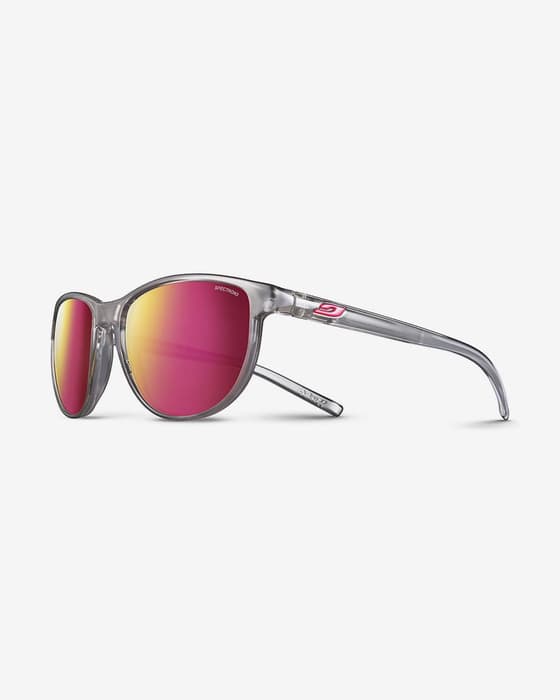 Gafas Julbo Idol gris translúcido brillante rosa con lentes Spectron 3 rojo infantil