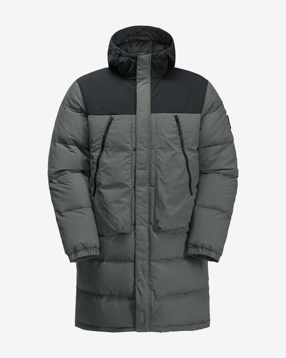 Chaqueta con capucha Jack Wolfskin Dellbrueck Long verde menta