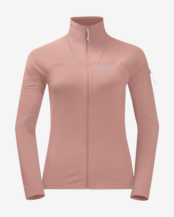 Forro polar Jack Wolfskin Prelight Full Zip rosáceo mujer