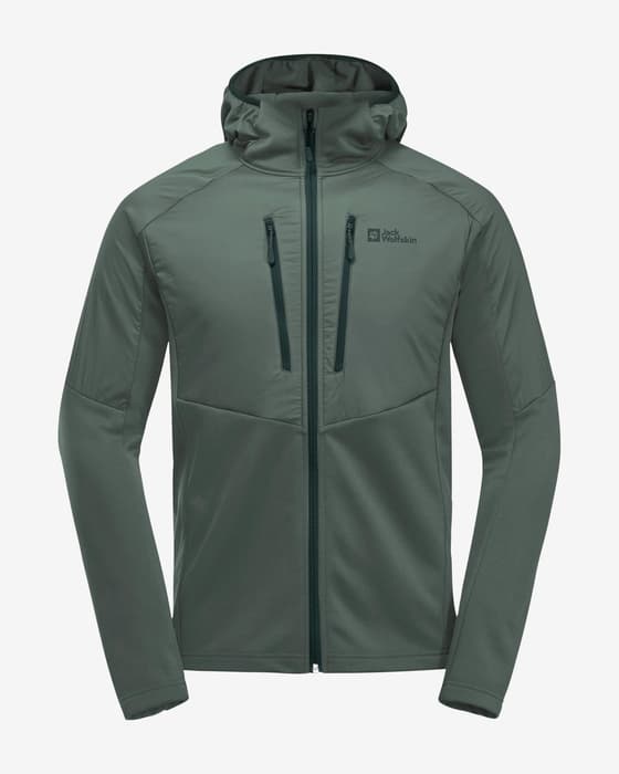 Chaqueta con capucha Jack Wolfskin Alpgrat Pro Insulated Full Zip verde bosque