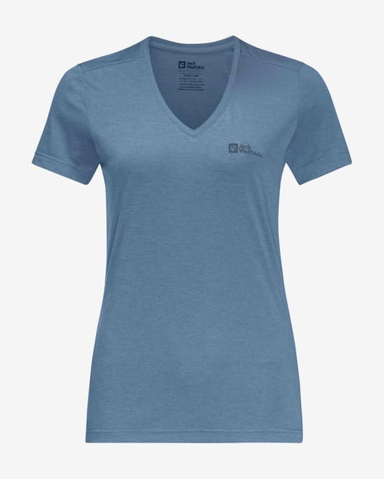 Camiseta Jack Wolfskin Crosstrail manga corta azul mujer