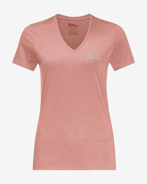Camiseta Jack Wolfskin Crosstrail manga corta rosa mujer