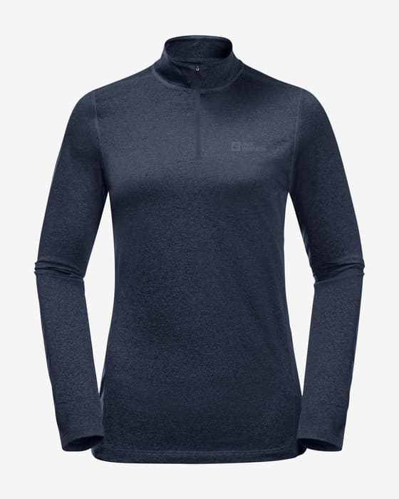 Camiseta interior Jack Wolfskin Sky Thermal Half Zip manga larga azul noche mujer