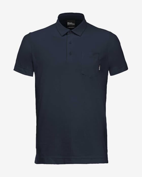 Jack Wolfskin Terral Short Sleeve Polo Shirt Midnight Blue