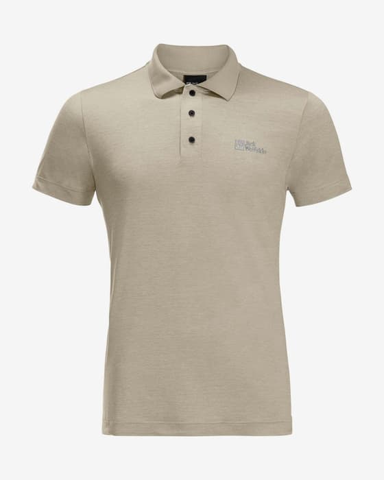 Polo Jack Wolfskin Travel manches courtes gris clair