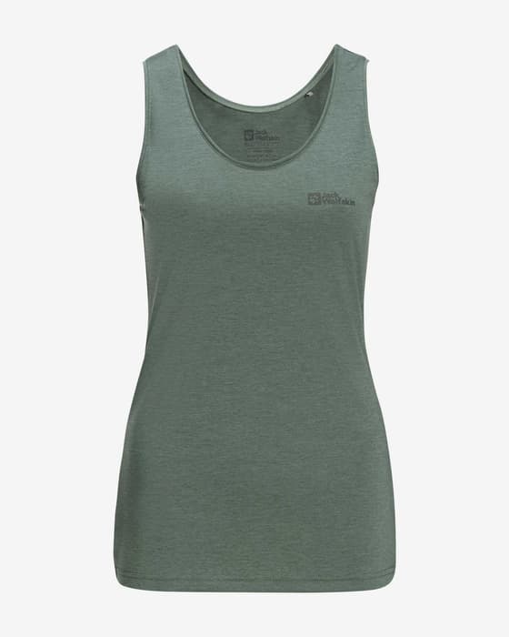 Jack Wolfskin Crosstrail sleeveless forest green women's t-shirt.