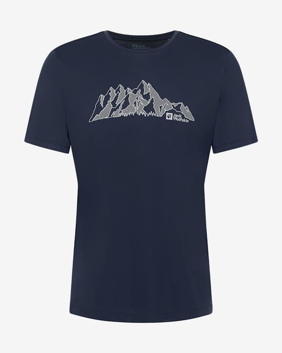 Jack Wolfskin Peak Graphic Short Sleeve T-shirt dark blue