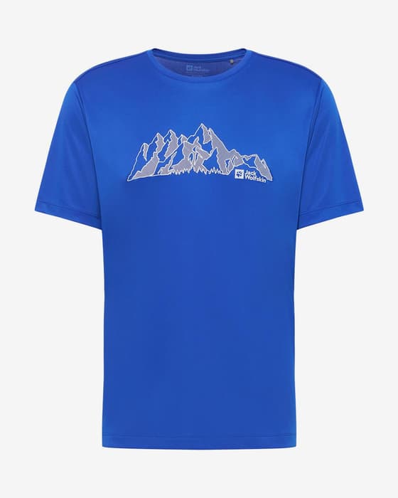 Jack Wolfskin Peak Graphic Short Sleeve T-shirt Electric Blue