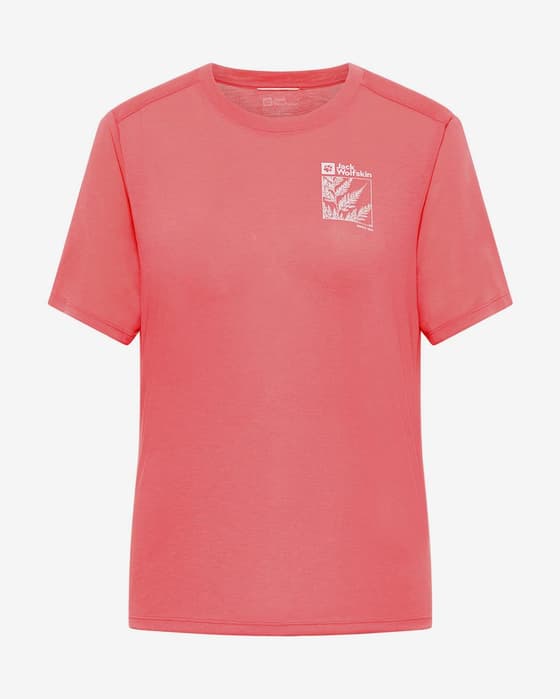 Camiseta Jack Wolfskin Vonnan Graphic manga corta rosa claro mujer