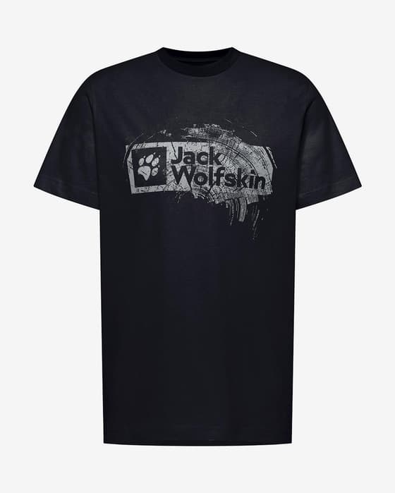 Jack Wolfskin Brand Short Sleeve T-shirt black grey