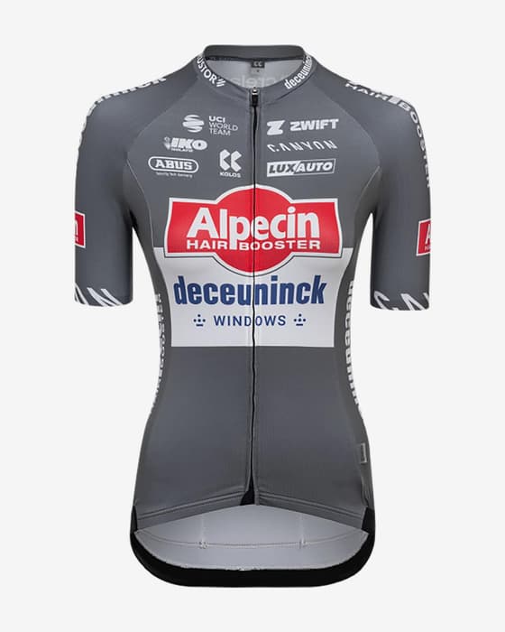 Maillot Alpecin - Deceunick 2025 manches courtes gris blanc femme