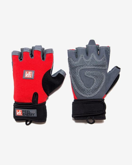 Guantes KRF Fitness California rojo gris
