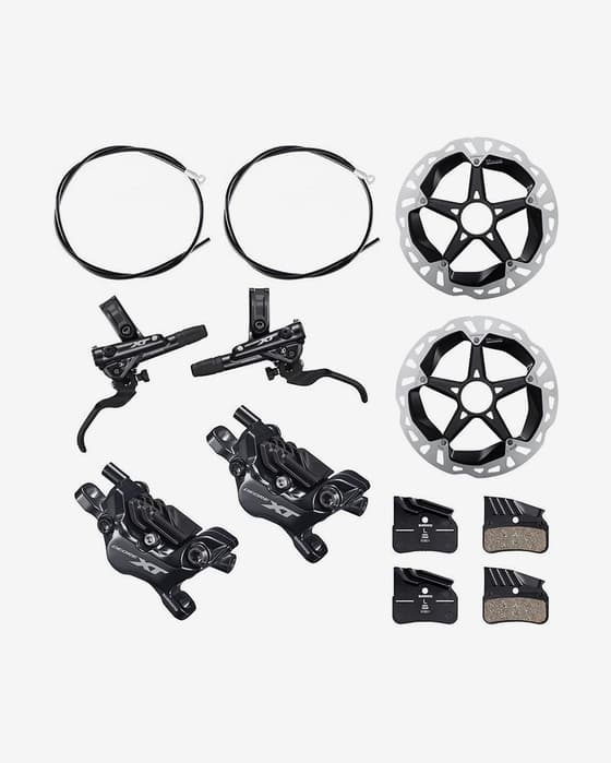 Shimano XT M8120 Hydraulische Scheibenbremsen Set + Center Lock Scheiben