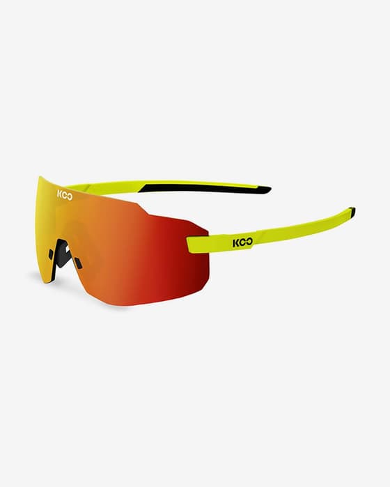 Gafas KOO Supernova amarillo fluor con lentes espejadas Zeiss rojo