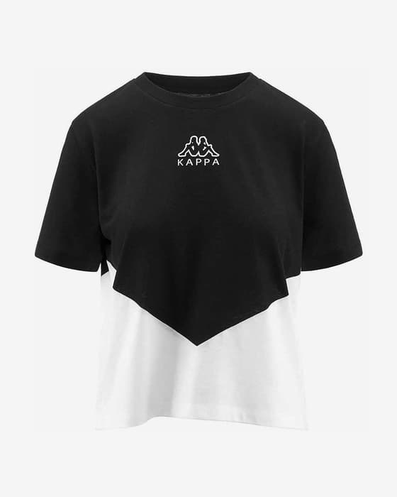Kappa Ece Damen T-Shirt schwarz/weiß