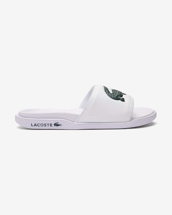 Chanclas Lacoste Serve Slide blanco verde mujer